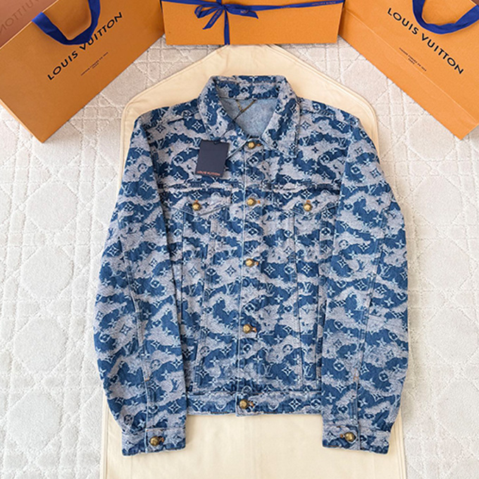 lv louis vuitton 26ss jacquard monogram denim jacket